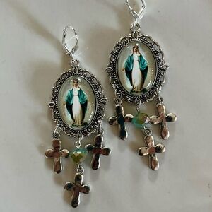 Immaculate Conception of Mary Madonna Virgin Mary Dangle Earrings